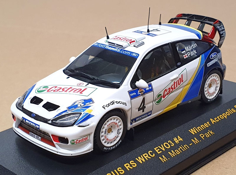 Ixo 1/43 Scale RAM117 - Ford Focus RS WRC Evo3 #4 Winner Acropolis Rally 2003