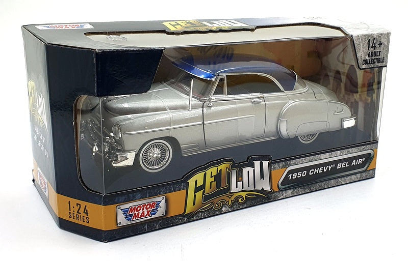 Motor Max 1/24 Scale 79026 - 1950 Chevy Bel Air - Met. Silver/Blue