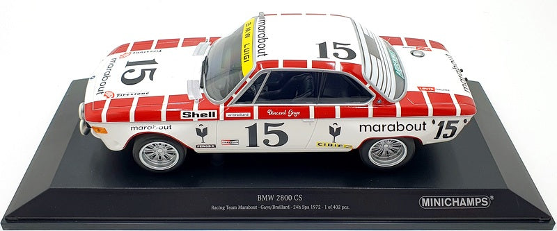 Minichamps 1/18 Scale 155 722715 BMW 2800 CS Marabout Spa 1972 Gaye