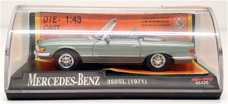 New-Ray 1/43 Scale 48429 - 1971 Mercedes Benz 350SL - Met Lt Green