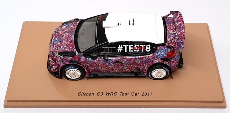 Spark 1/43 Scale S5158 - Citroen C3 WRC Test Car 2017 - Purple/White