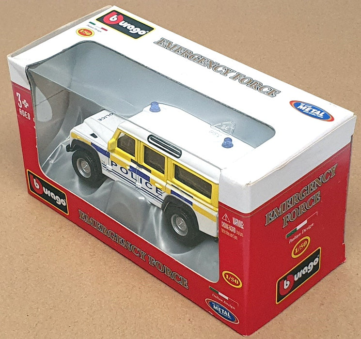 Burago 1/50 Scale Diecast 18-32003 - Land Rover Police - White