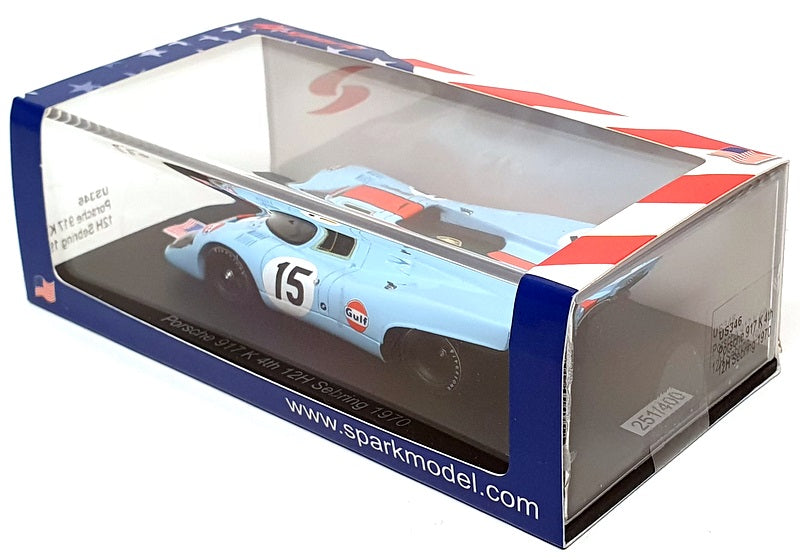 Spark 1/43 Scale US346 - Porsche 917K Gulf #15 4th 12H Sebring 1970