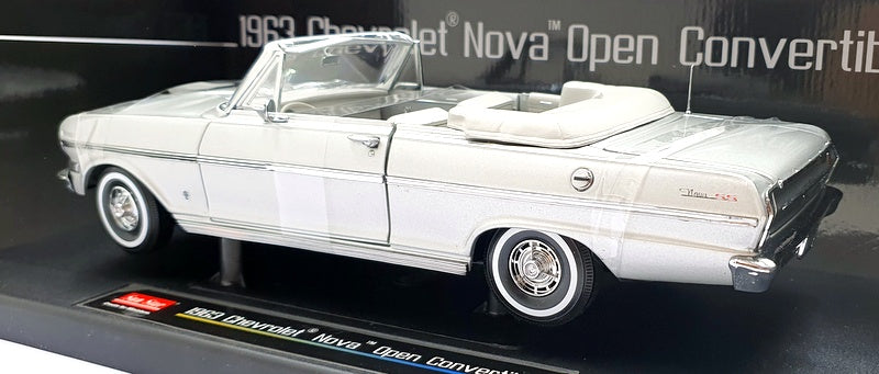 Sun Star 1/18 Scale 3976 - 1963 Chevrolet Nova Open Convertible - Satin Silver