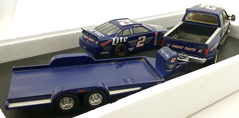 Action 1/24 Scale B249901025 Miller Lite Ford #2 Crew Cab NASCAR And Trailer