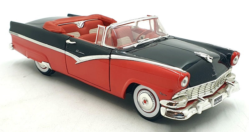 Ertl 1/18 Scale Diecast 31224A - 1956 Ford Sunliner Convertible Black/Red