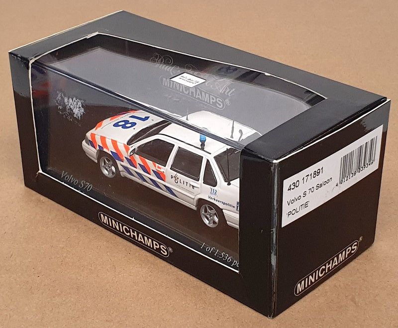 Minichamps 1/43 Scale 430 171891 - Volvo S70 Saloon Politie Netherlands - White