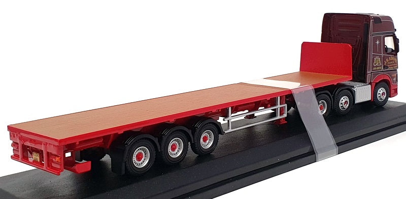 Oxford Diecast 1/76 Scale 76MB003 - Mercedes Benz Flatbed (J.R. Adams) Maroon