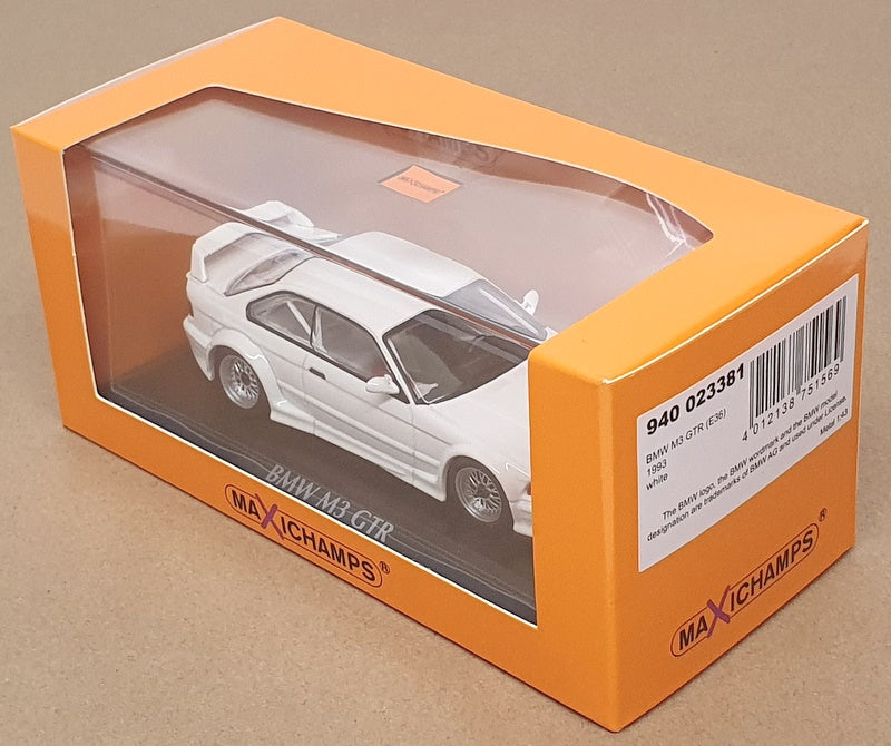 Maxichamps 1/43 Scale 940 023381 - 1993 BMW M3 GTR (E36) - White