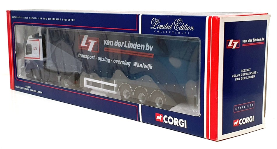 Corgi 1/50 Scale CC12407 - Volvo Cutainside Truck & Trailer (Van Der Linden)