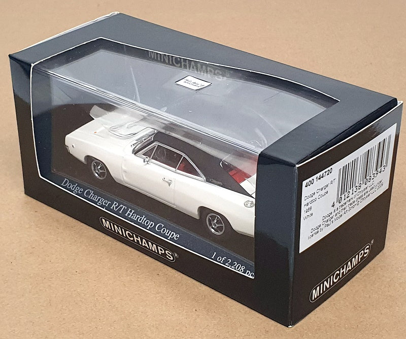 Minichamps 1/43 Scale 400 144720 - 1968 Dodge Charger R/T H/Top Coupe - White