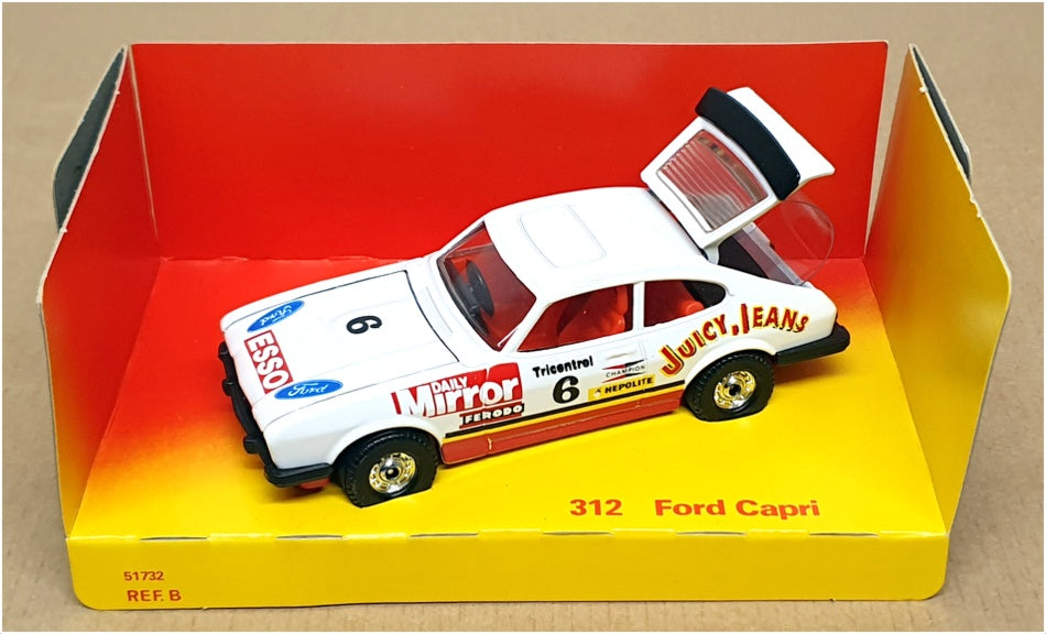 Corgi Appx 10cm Long Original Diecast 312 - Ford Capri #6 Race Car - White