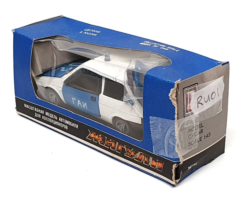 Russian Made 1/43 Scale Diecast RU01 - Lada - Blue/White