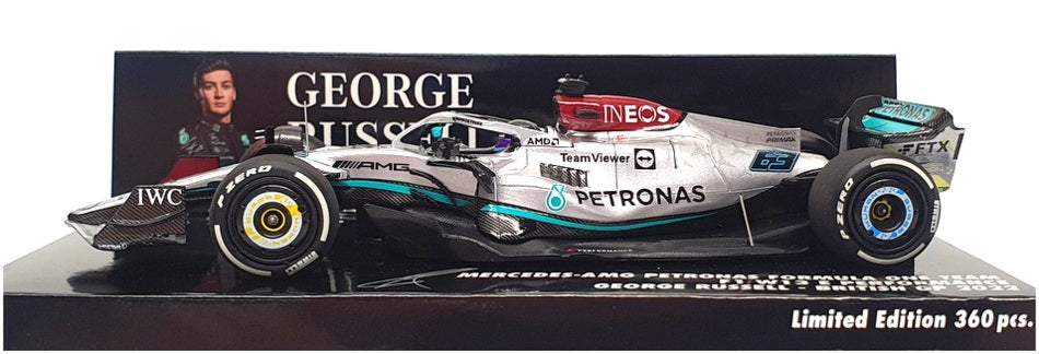 Minichamps 1/43 Scale 417 221063 - F1 Mercedes AMG British GP 2022 G. Russell