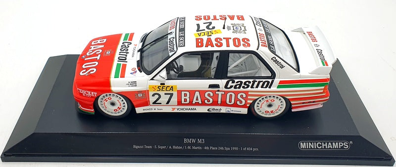 Minichamps 1/18 Scale 155 902027 - BMW M3 Bigazzi 24H Spa 1990 Bastos #27