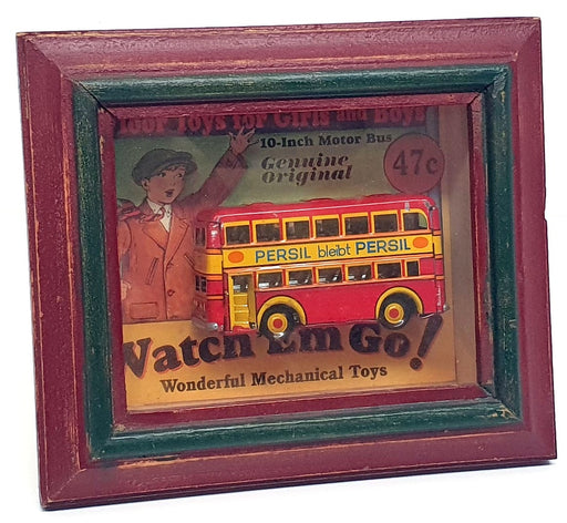 Vandor VR01 - Double Deck Bus In Box Frame With Vintage Ad Backdrop