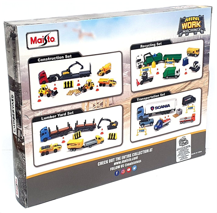 Maisto Mini Work Machines 12630V - Freight Haulers Volvo Lumberyard Gift Set