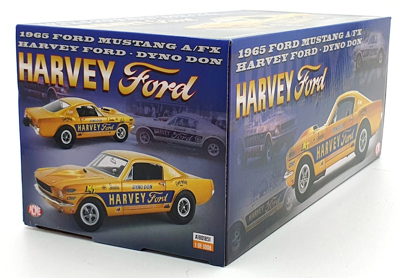 Acme 1/18 Scale Diecast A1801851 - 1965 Ford Mustang A/FX Harvey Ford - Dyno Don