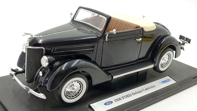 Welly 1/18 Scale Diecast 19867W - 1936 Ford Deluxe Cabriolet - Black