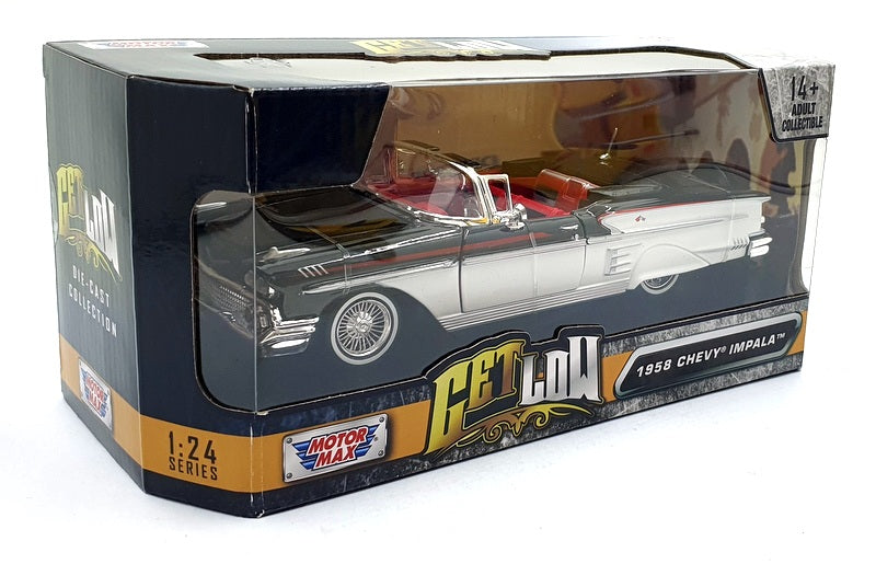 Motor Max 1/24 Scale 79025 - 1958 Chevy Impala - White/Black