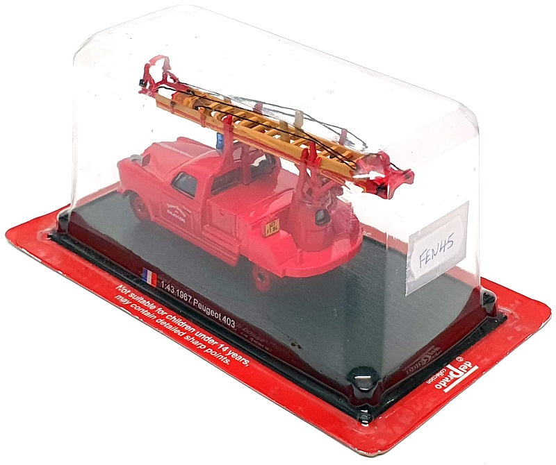 Del Prado 1/43 Scale FEN45 - 1967 Peugeot 403 Fire Truck - Red