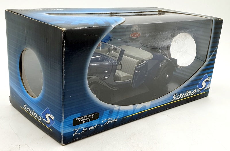 Solido  1/18 Scale 8178 - 1938 Citroen Traction AV 11 Cabriolet - Dark Blue