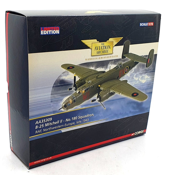 Corgi 1/72 Scale Diecast AA35309 - B-25 Mitchell II 180 SQDN RAF Europe 1943