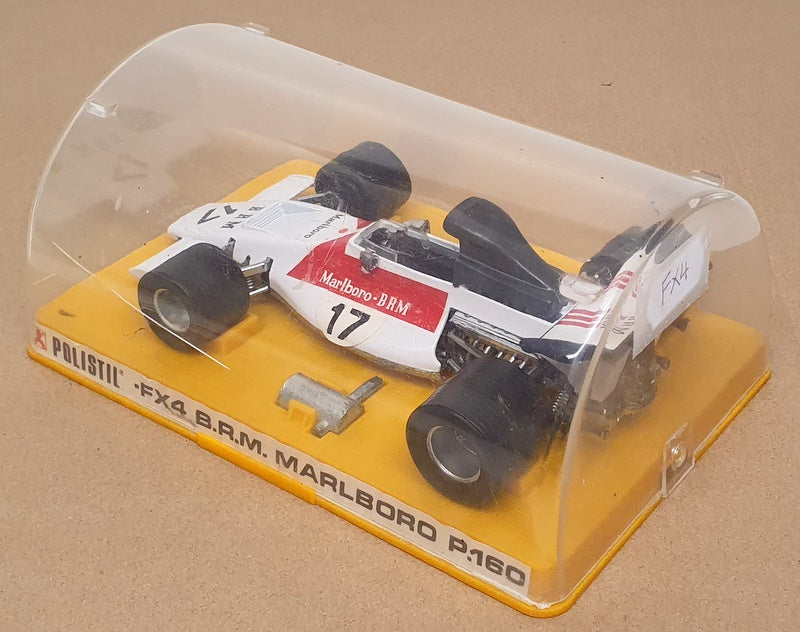 Polistil 16.5cm Long Diecast FX4 - F1 B.R.M. P.160 Race Car M/Boro- White/Red