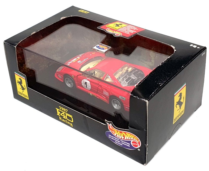 Hot Wheels 1/43 Scale 22167 - 1987 Ferrari F40 Race Car #1 - Red