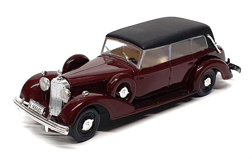 Rio 1/43 Scale 22 - 1938 Mercedes Benz 8 cil 7700 Grande - Maroon/Black