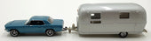 Norev 1/43 Scale 270582 - Ford Mustang & Airstream - Blue/Silver