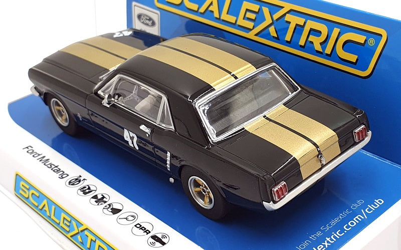 Scalextric 1/32 Scale Slot Car C4405 - Ford Mustang Black and Gold #47