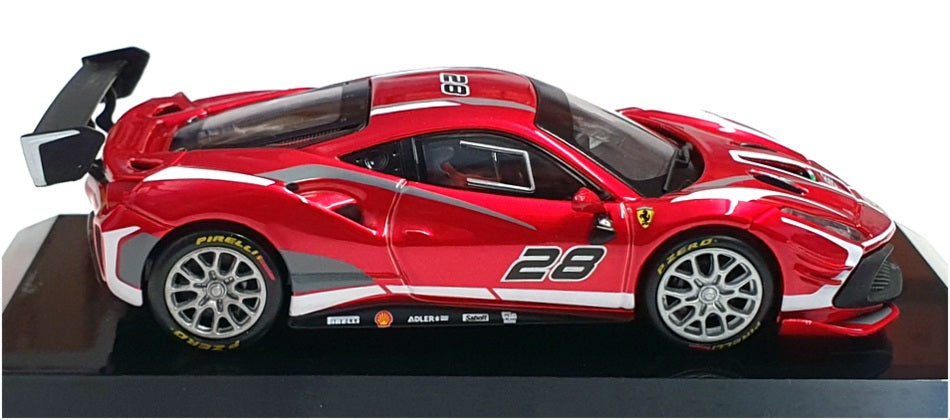 Burago 1/43 Scale 18-36309 - 2020 Ferrari 488 Challenge EVO #28 - Red