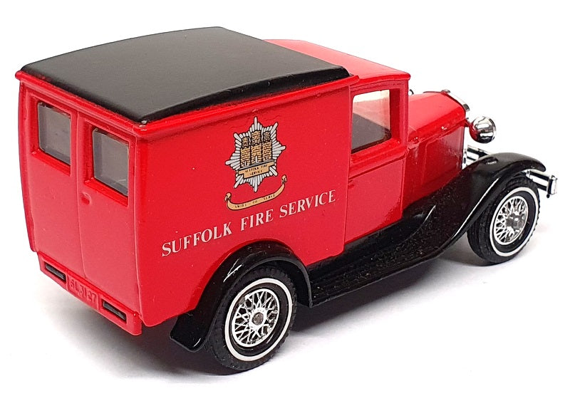 Matchbox Appx 10cm Long Y-22 1930 Ford Model A Van Suffolk Fire Service REWORKED