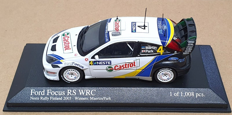 Minichamps 1/43 Scale 400 038304 Ford Focus RS WRC #4 Winners Finland Rally 2003