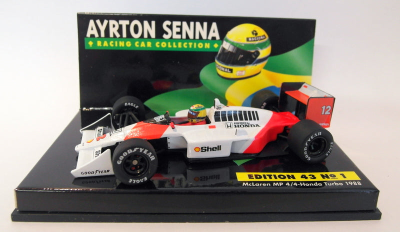 Minichamps 1/43 Scale AS3 43 No.1 McLaren 4/4 Honda Turbo 1988 Ayrton Senna