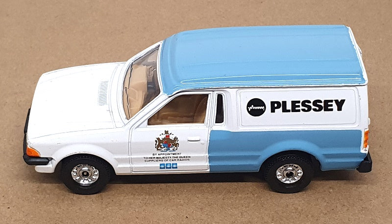 Corgi Appx 11.5cm Long C496/9 - Ford Escort Van (Plessey) Lt Blue/White