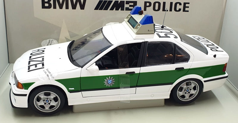 UT Models 1/18 scale Diecast 20531 - BMW E36 M3 Police Car - White/Green