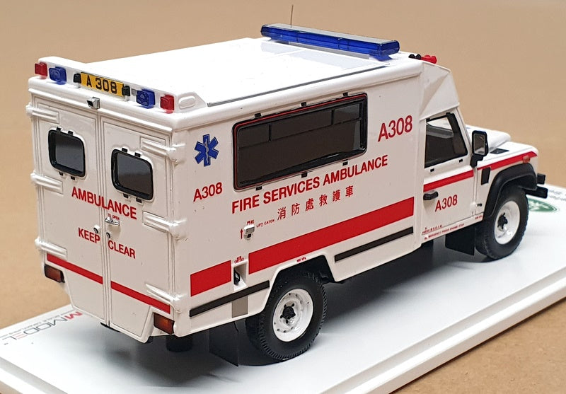 TSM 1/43 Scale TSM430291 - Land Rover Defender 130 Ambulance Hong Kong Fire Dept