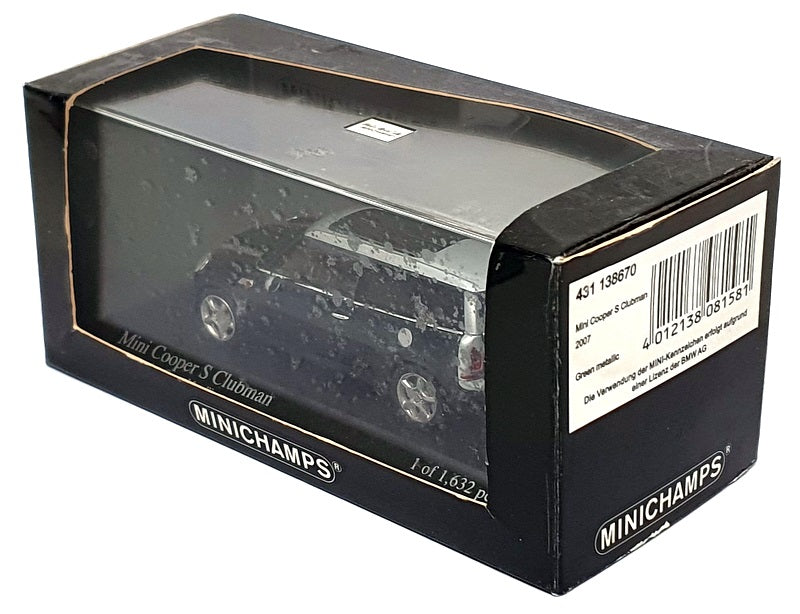 Minichamps 1/43 Scale 431 138670 - 2007 Mini Cooper S Clubman - Met Green