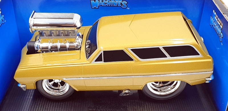 Muscle Machines 1/18 Scale Model 71165 - 1965 Chevrolet Chevelle Wagon - Gold