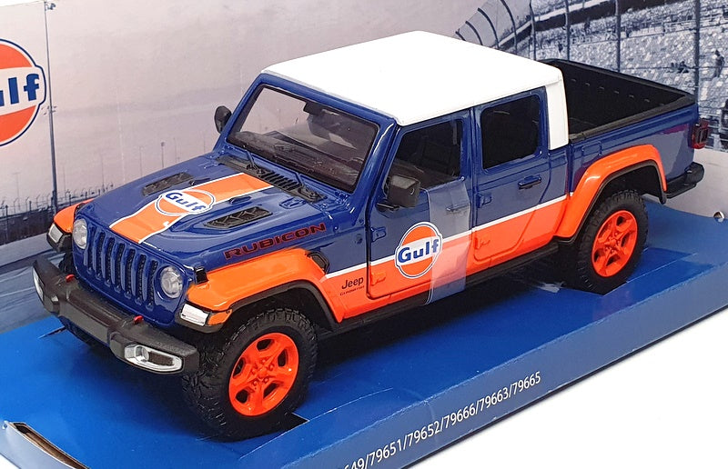 Motor Max 1/27 Scale 79663 - 2021 Jeep Gladiator Rubicon Gulf Blue/Orange/White