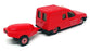 Solido Toner Gam I 1/43 Scale 2130 - Renault Express Fire Van & Trailer - Red