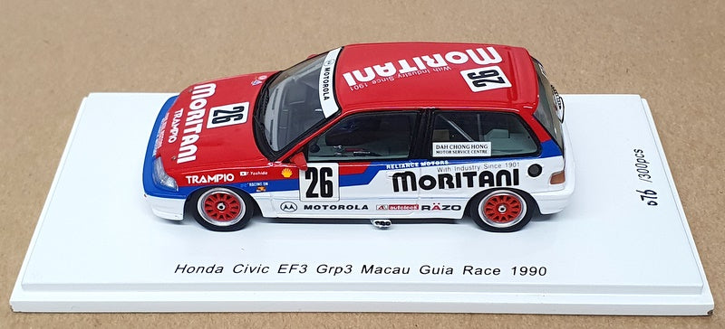 Spark 1/43 Scale SA131 Honda Civic EF3 #26 Gr.3 Macau Guia Race 1990 - Red/White