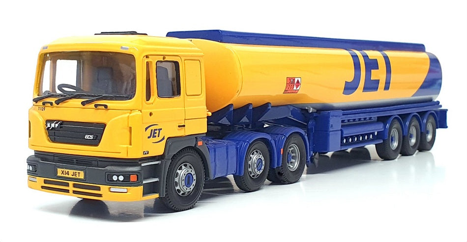 Corgi 1/50 Scale CC12708 - ERF ECS Petrol Tanker Truck "Jet" - Yellow/Blue