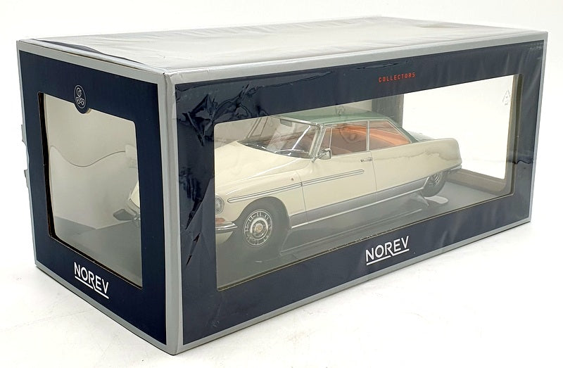 Norev 1/18 scale Diecast 181751 - 1968 Citroen DS 21 Le Leman Ivory / Met. Green