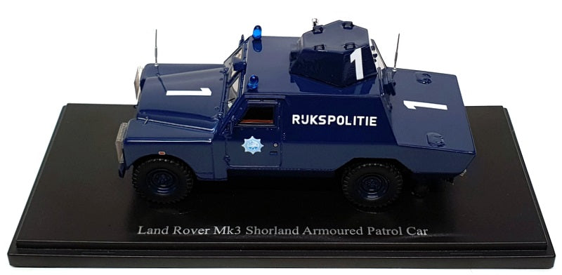 Autocult 1/43 Scale 12018 Land Rover Mk3 Shorland Armoured Patrol Car - Dk Blue