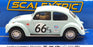 Scalextric 1/32 Scale Slot Car C4498 - Volkswagen Beetle #66 - Blue