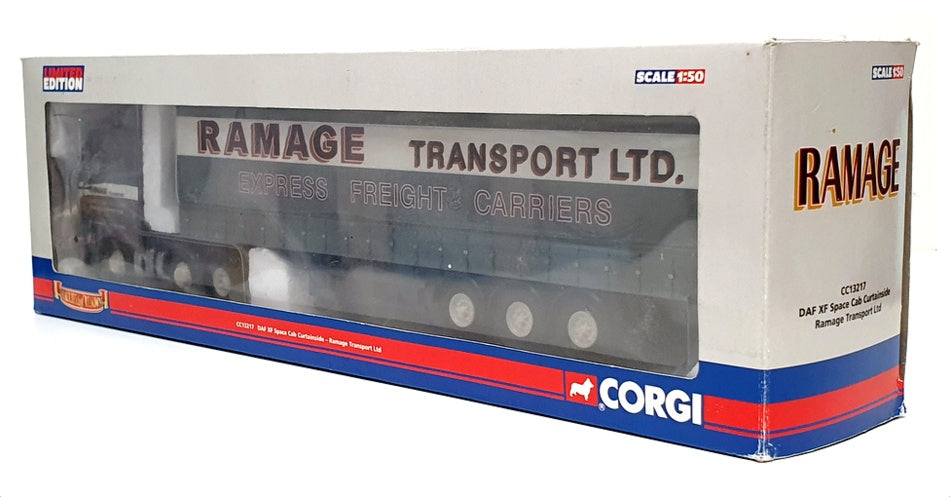 Corgi 1/50 Scale CC13217 - DAF XF Space Cab Curtainside Truck Ramage - Grey