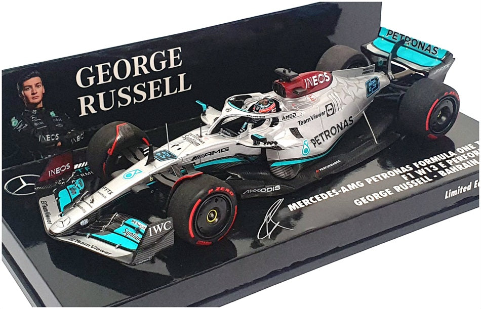 Minichamps 1/43 Scale 417 220163 - F1 Mercedes-AMG W13E Bahrain GP 2021 Russell